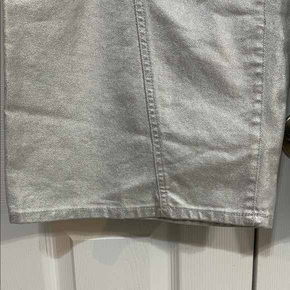 DKNY Metallic Silver Wide-Leg Trousers - Picture 7 of 8